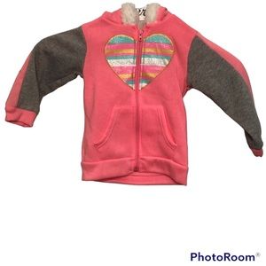 Heart Full Zip Fleece Jacket Sz 24M NEW